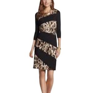 NWT Chico's Black Leopard Knit Dress